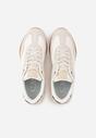 Beżowe Buty Sportowe Sneakersy z Ozdobnymi Naszyciami Aerylia