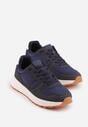 Granatowe Buty Sportowe Sneakersy na Grubej Podeszwie Nerola