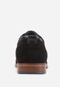 Czarne Sznurowane Półbuty z Imitacji Zamszu w Eleganckim Stylu Rhodica