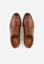 Brązowe Eleganckie Półbuty Sznurowane z Ozdobną Perforacją Fild