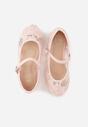 Różowe Siateczkowe Balerinki z Paskiem z Klamerką i Haftowanymi Kwiatami Erolea