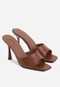 Brązowe Klapki na Szpilce z Kwadratowym Noskiem Mellota