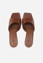 Brązowe Klapki na Szpilce z Kwadratowym Noskiem Mellota