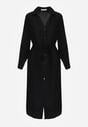 Czarna Sukienka Koszulowa z Wiskozą z Wiązanym Paskiem Lustilla