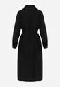 Czarna Sukienka Koszulowa z Wiskozą z Wiązanym Paskiem Lustilla