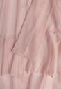 Różowa Sukienka z Eterycznymi Falbanami i Wiązanym Paskiem Rivaniah