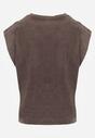 Brązowy Bawełniany Top z Efektem Sprania Belatia