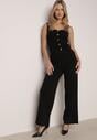 Czarny Dzianinowy Komplet z Wiskozą Spodnie i Bluzka na Ramiączkach Merissani