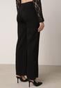 Czarne Eleganckie Spodnie z Bawełny i Wiskozy w Kant Valelia
