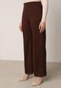 Brązowe Eleganckie Spodnie z Bawełny i Wiskozy w Kant Valelia