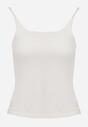 Biały Wiskozowy Top z Podwójnymi Ramiączkami Hendrea