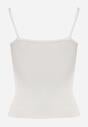 Biały Wiskozowy Top z Podwójnymi Ramiączkami Hendrea