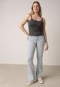 Szary Wiskozowy Top z Podwójnymi Ramiączkami Hendrea
