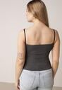 Szary Wiskozowy Top z Podwójnymi Ramiączkami Hendrea