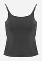Szary Wiskozowy Top z Podwójnymi Ramiączkami Hendrea