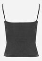 Szary Wiskozowy Top z Podwójnymi Ramiączkami Hendrea