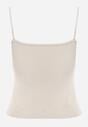 Beżowy Wiskozowy Top z Podwójnymi Ramiączkami Hendrea