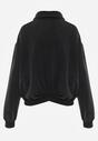 Czarna Bawełniana Bluza Bomberka o Kroju Oversize z Kołnierzem Viminala
