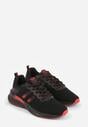 Czarno-Czerwone Buty Sportowe Sneakersy Ozdobione Cieniowanymi Paskami Monissa