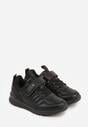 Czarne Buty Sportowe Sneakersy ze Skórzaną Wkładką i Napisem Rilva