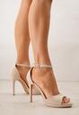 Pantofi stiletto Bej