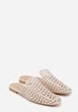 Beżowe Klapki Mule z Ażurową Cholewką Szydełkową Civeza