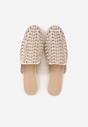 Beżowe Klapki Mule z Ażurową Cholewką Szydełkową Civeza