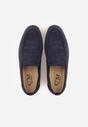 Niebieskie Wsuwane Półbuty Mokasyny z Imitacji Zamszu Bagena