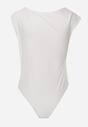 Białe Asymetryczne Body Ozdobione Marszczeniem Dinida