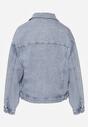 Niebieska Kurtka Jeansowa z Bawełną o Klasycznym Kroju Elliantrea