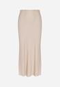 Beżowa Satynowa Spódnica z Lekko Rozkloszowanym Dołem  Zinnemira