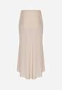 Beżowa Satynowa Spódnica z Lekko Rozkloszowanym Dołem  Zinnemira