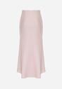 Różowa Satynowa Spódnica z Lekko Rozkloszowanym Dołem  Zinnemira