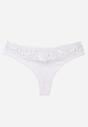 Szare Majtki Stringi z Bawełną Ozdobione Koronką Thelanthe