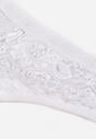 Szare Majtki Stringi z Bawełną Ozdobione Koronką Thelanthe
