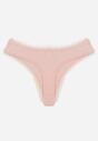 Różowe Majtki z Bawełną Typu Stringi Ozdobione Koronką Cirilise