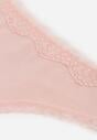 Różowe Majtki z Bawełną Typu Stringi Ozdobione Koronką Cirilise