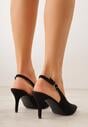 Czarne Sandały na Szpilce z Odkrytą Piętą Nevilianae