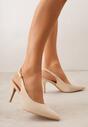 Beżowe Sandały na Szpilce z Odkrytą Piętą Nevilianae