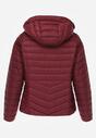 Bordowa Klasyczna Kurtka Przejściowa z Pikowaniem i Odpinanym Kapturem Pretiella