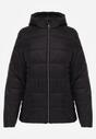 Czarna Kurtka Pikowana na Sezon Pzejściowy z Kapturem Zinnitha