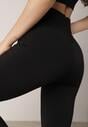 Czarne Legginsy Dzwony z Kopertowym Wysokim Stanem Azinuna