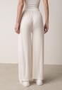 Białe Szerokie Spodnie z Bawełną Zdobione Cyrkoniami Azilene