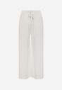 Białe Szerokie Spodnie z Bawełną Zdobione Cyrkoniami Azilene