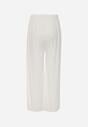 Białe Szerokie Spodnie z Bawełną Zdobione Cyrkoniami Azilene