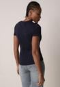 Granatowy Bawełniany T-shirt w Klasycznym Stylu Nedila