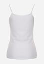 Biały Bieliźniany Top z Bawełny Ozdobiony Koronkową Lamówką Bervina