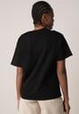 Czarny T-shirt z Bawełny Typu Oversize Nedika