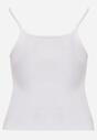 Biały Bawełniany Top Bieliźniany z Koronką na Regulowanych Ramiączkach Beralisa