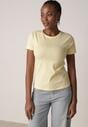 Żółty Bawełniany T-shirt w Klasycznym Stylu Nedila